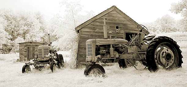 istock Old tractors photographed in Infrared 524689839