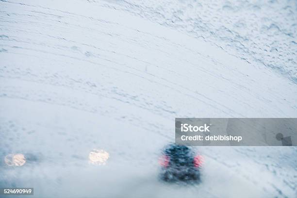 Abstract Winter Background Winter Driving Traffic Through Icy Windshield Stock Photo - Download Image Now