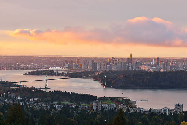istock Lions Gate Bridge and Downtown Vancouver at sunrise 524691315