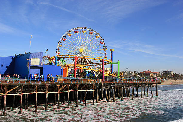 santa molo moniki - amusement park ferris wheel pier california zdjęcia i obrazy z banku zdjęć