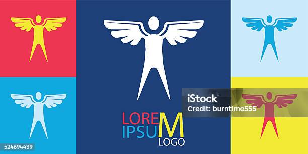 Winged Man Rising Logo Vector Logo Template Man With Wings Stock Illustration - Download Image ...