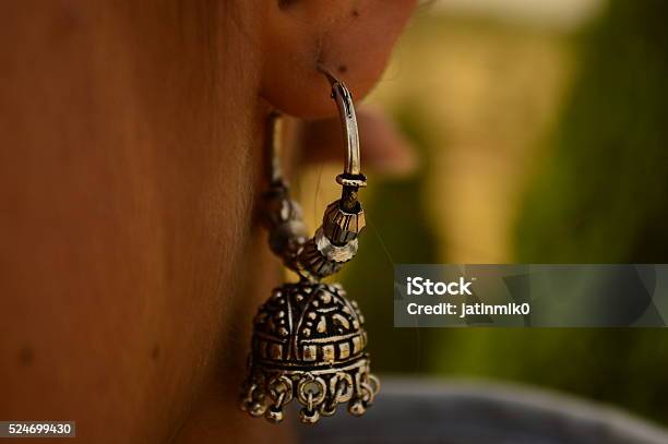 Indian Traditional Wearjhumka Stock Photo - Download Image Now - Earring, Horizontal, No People