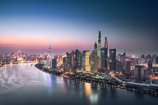 istock Shanghai skyline and cityscape at night 524700306