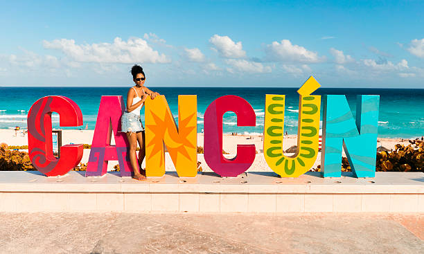istock Posing tourist in Cancun, Mexico 524700558