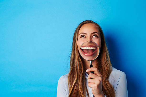istock Huge smile on young brunette woman, studio 524701118
