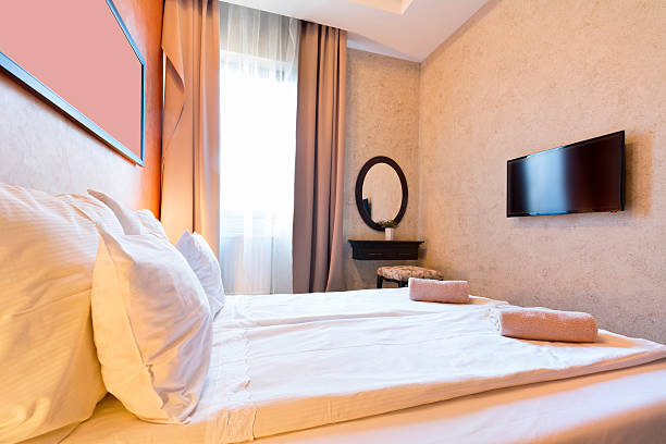 istock Interior of a hotel bedroom 524702318