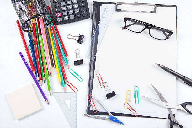 istock School stationery and clipboard 524702608