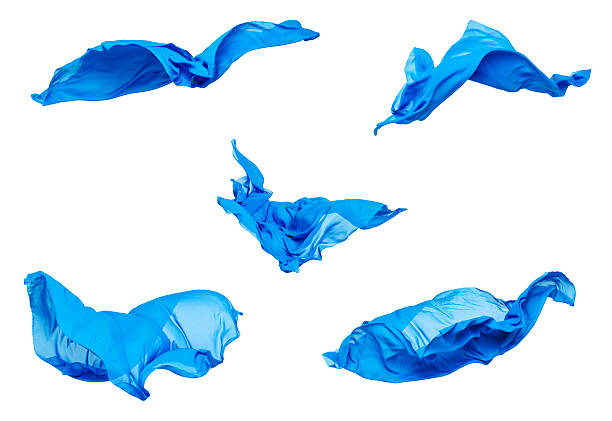istock set of blue fabric in motion 524709638