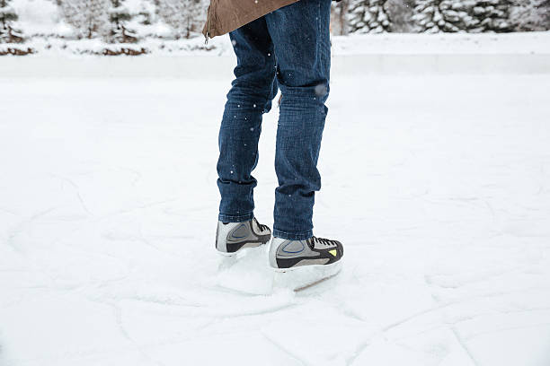 istock Male legs in ice skates 524710602
