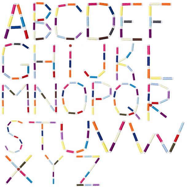istock English alphabet  made of spool sewing thread 524710836