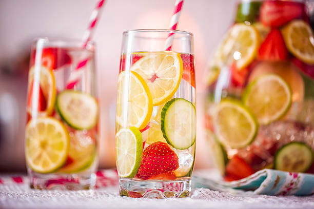 istock Infused Water with Fresh Strawberries, Lime, Lemon and Basil 524711540
