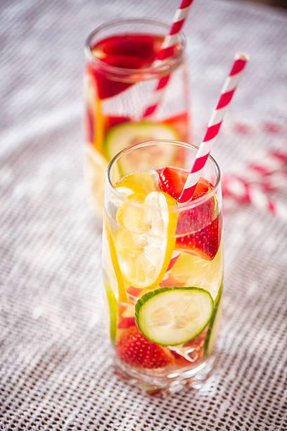 istock Infused Water with Fresh Strawberries, Lime, Lemon and Basil 524711752