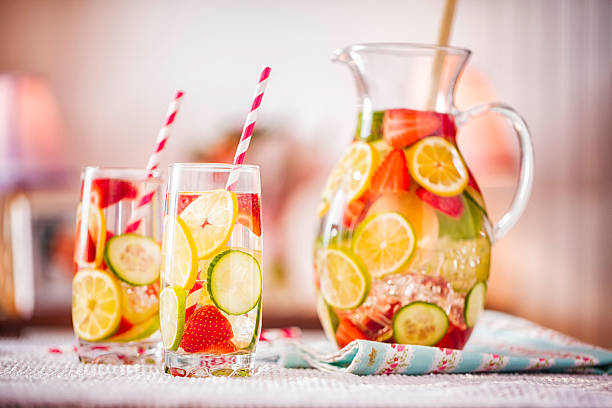 istock Infused Water with Fresh Strawberries, Lime, Lemon and Basil 524711922