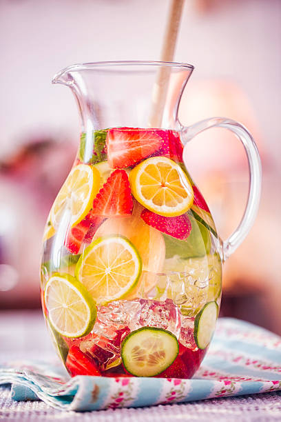 istock Infused Water with Fresh Strawberries, Lime, Lemon and Basil 524712118