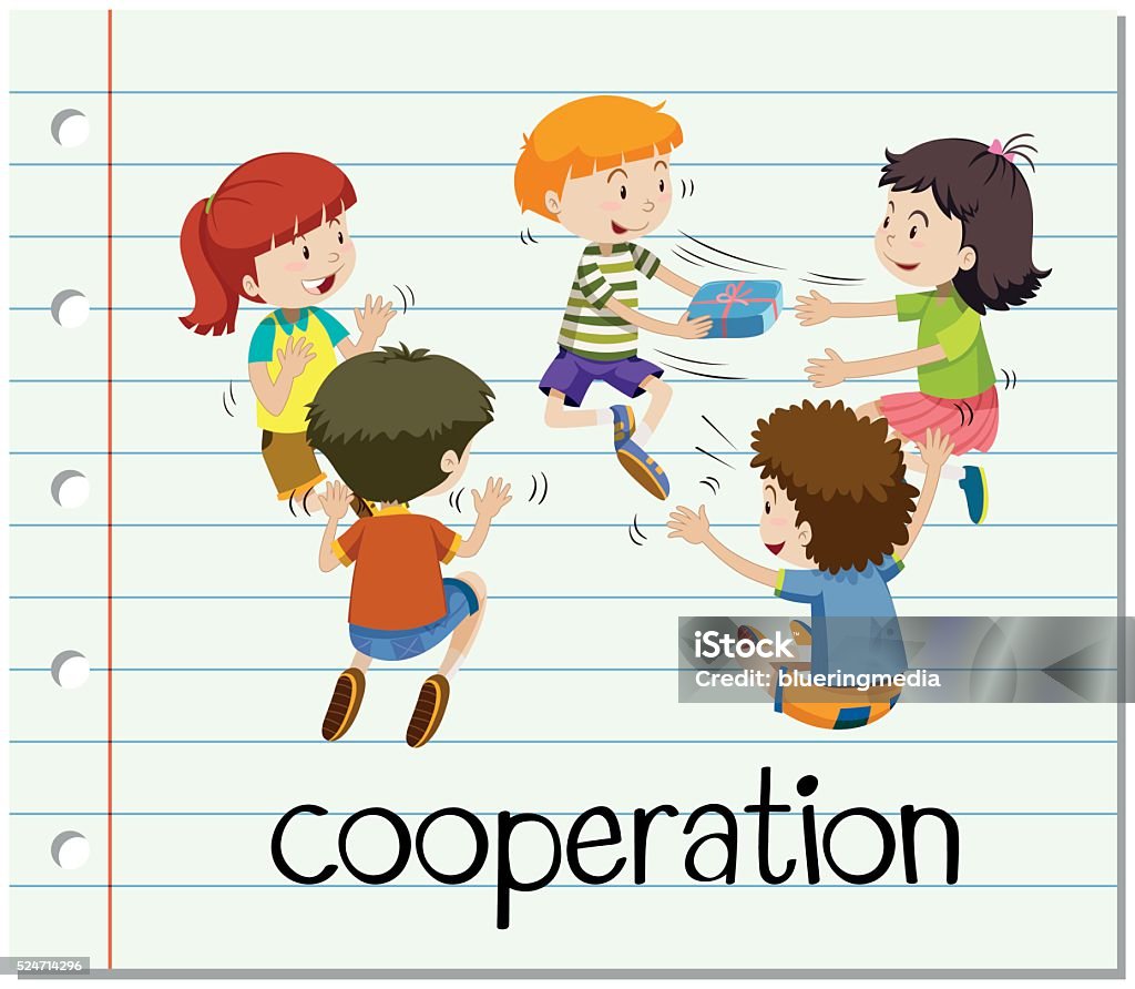 Cooperation Sort Word Card With Cooperation Stock Illustration - Download Image Now ...