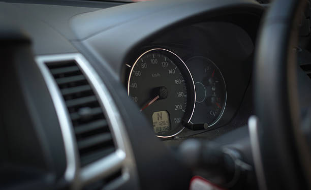 istock Speedometer and tachometer gauges,Auto interior detail. 524714562