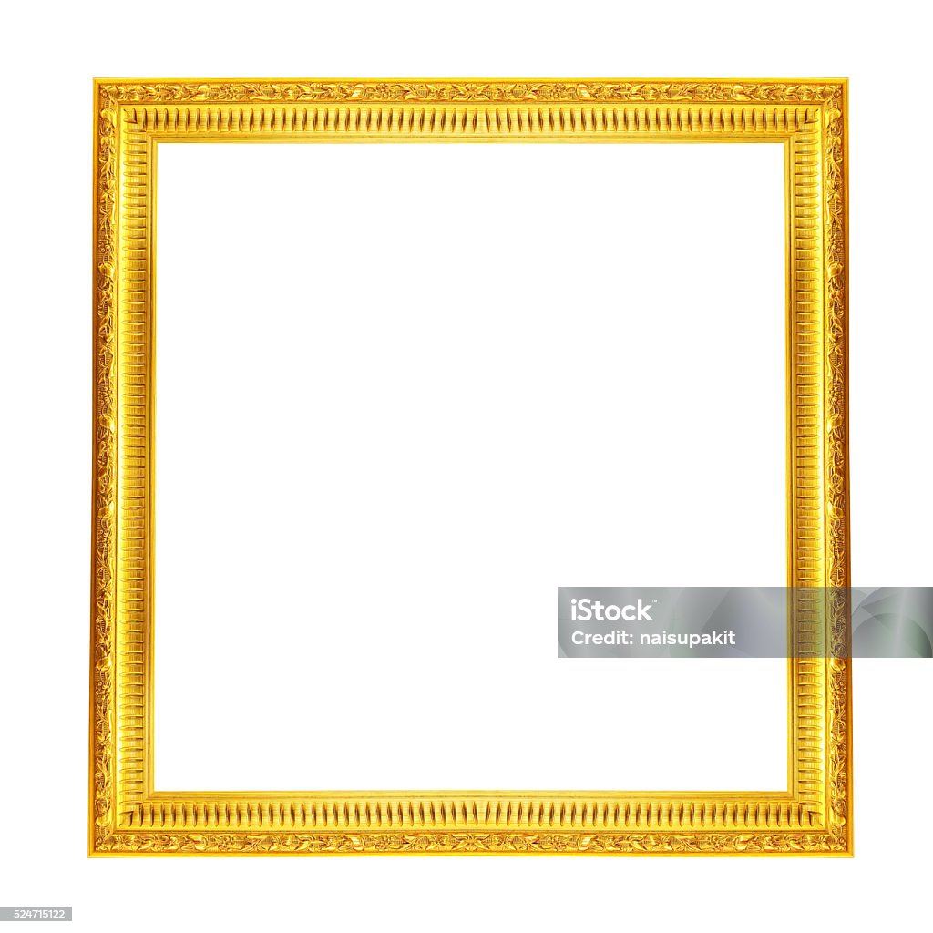 gold picture frame. Isolated over white background Art Stock Photo