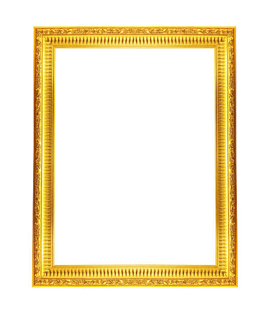 istock gold picture frame. Isolated over white background 524715368