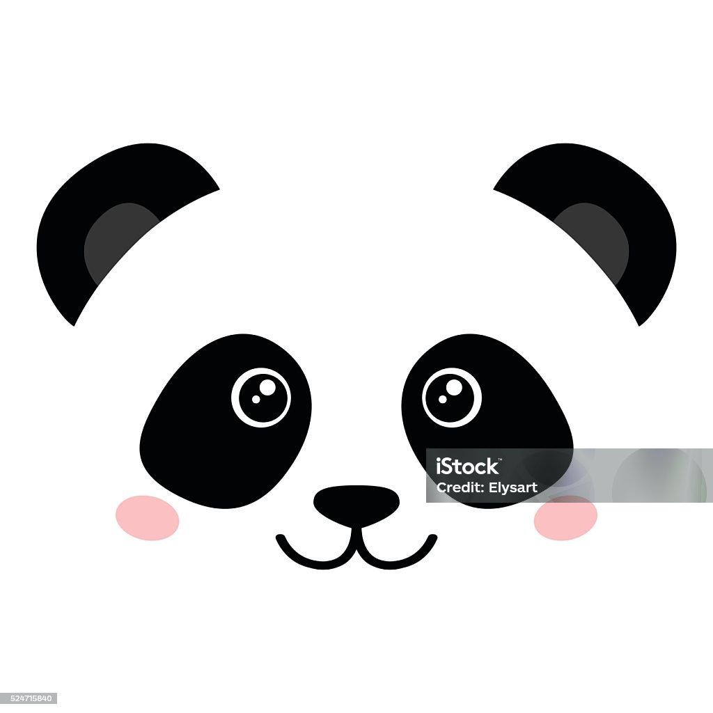Cute panda face Panda - Animal stock vector