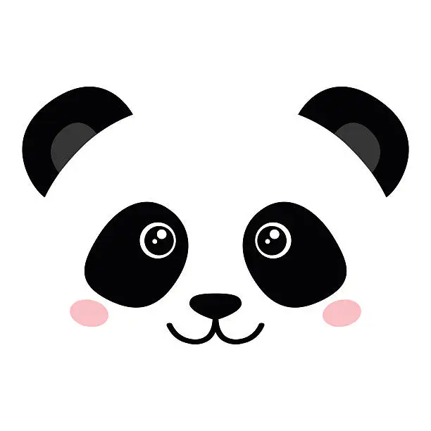 Vector illustration of Cute panda face