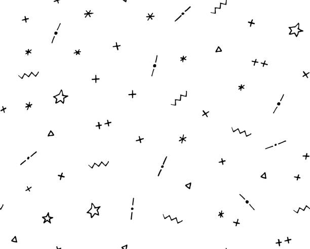 원활한 추상적임 기하학적 패턴 지역으로 1930년대 기술 - shape black and white star shape nobody stock illustrations