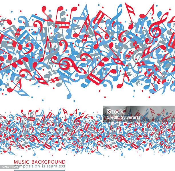 Vector Colorful Horizontal Music Canvas Seamless Tape Stock Illustration - Download Image Now