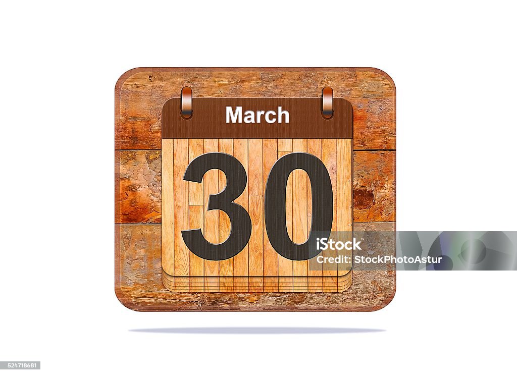 March 30. Calendar with the date of March 30. Calendar Stock Photo