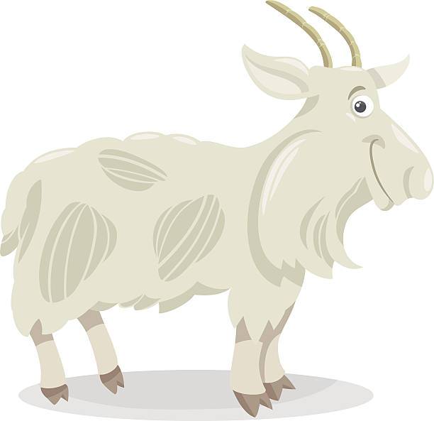 ヤギの農場の動物の漫画イラストレーション - goat shaggy animal mammal点のイラスト素材／クリップアート素材／マンガ素材／アイコン素材