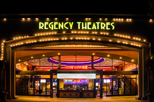 Westminster, United States - November 10, 2014: Regency Theaters exterior. Regal Entertainment Group is a movie theater chain headquartered in Knoxville, Tennessee.