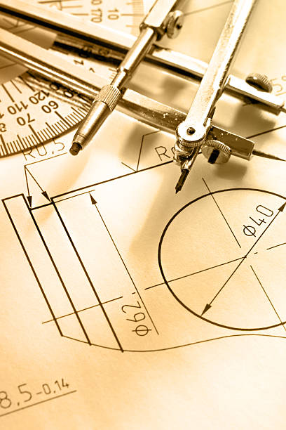 アイテムのドラフトをドラフト銘柄 - drafting engineering industry instrument of measurement ストックフォトと画像