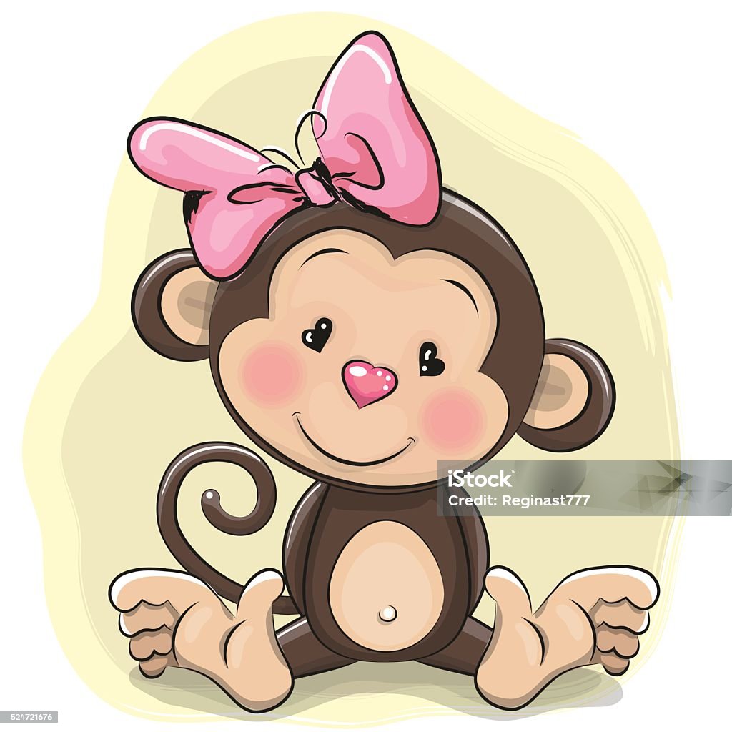 Cute Cartoon Monkey Stock Illustration - Download Image Now - Ape, Monkey,  Baby - Human Age - iStock