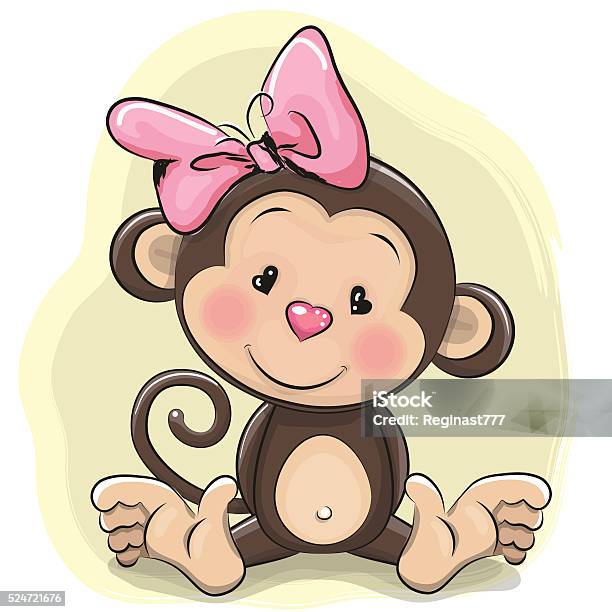 Cute Cartoon Monkey Stock Illustration - Download Image Now - Ape, Monkey,  Baby - Human Age - iStock