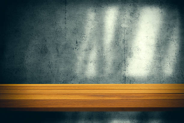 istock Wooden shelf and defocused background 524721680