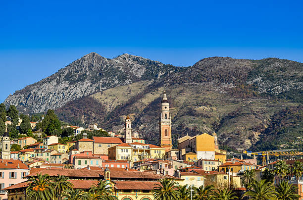 The French Riviera Town of Menton stock photo
