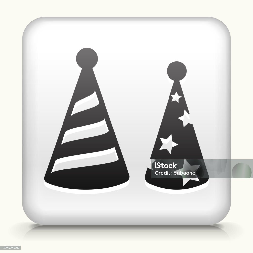 Botón cuadrado con sombreros de fiesta de fin de año - arte vectorial de Celebración - Ocasión especial libre de derechos