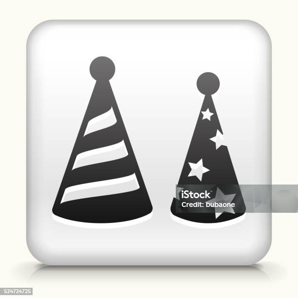 Ilustración de Botón Cuadrado Con Sombreros De Fiesta De Fin De Año y más Vectores Libres de Derechos de Celebración - Ocasión especial