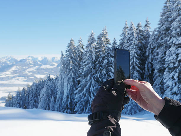 istock photographing winter landscape smartphone 524724802