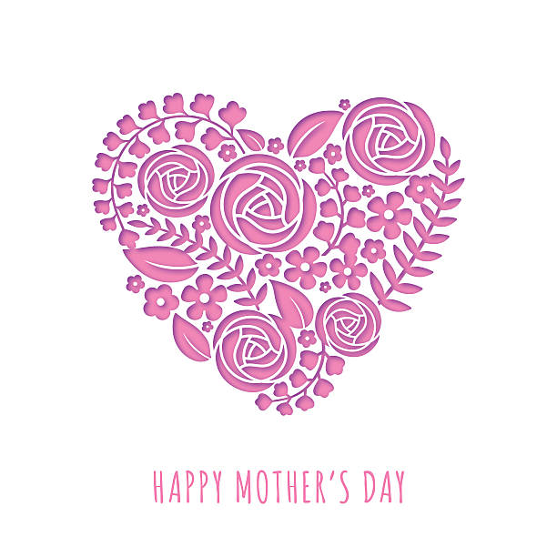 illustrazioni stock, clip art, cartoni animati e icone di tendenza di festa della mamma-illustrazione di carta - mothers day mother single flower family