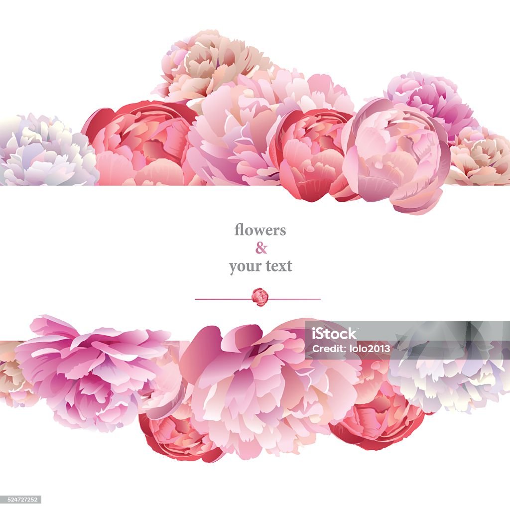 Imprimé rose pivoine - clipart vectoriel de Pivoine libre de droits