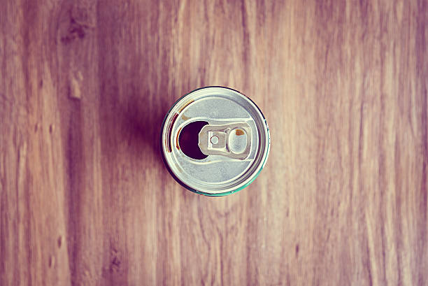 top view of coffee drinks cans after drinking