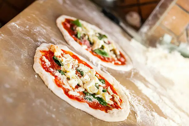 Photo of Preparing Pizza Margherita, two portions