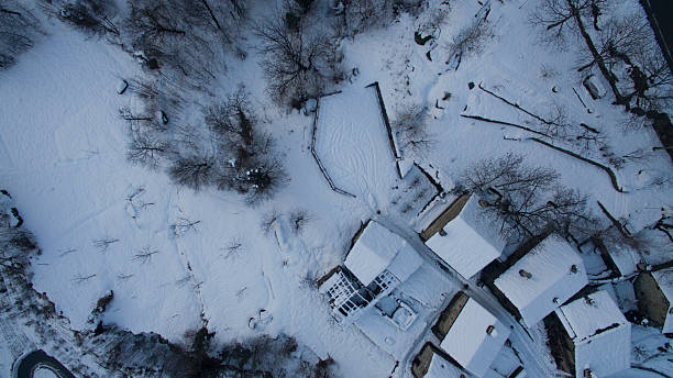 istock Aerial Winter Alpine Village 524728070