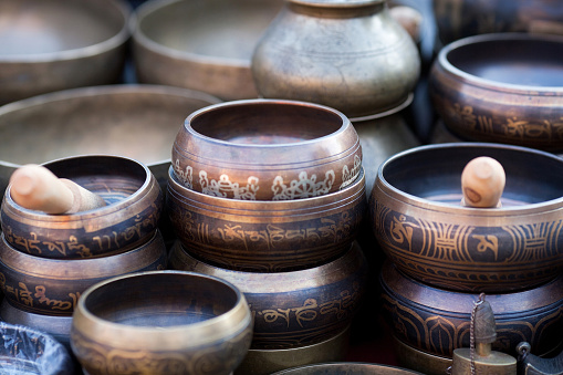 Singing Bowls (Cup of life) - popular mass product souvenier in Nepal, Tibet and India.