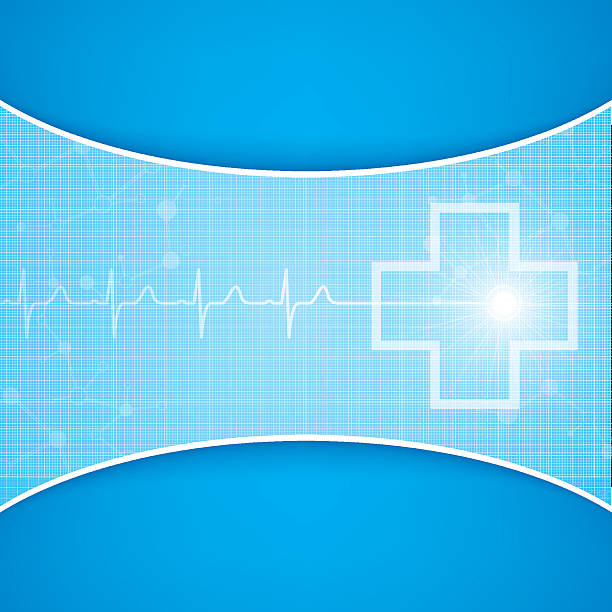 abstract blue grid медицинский фон - vitamin pill science symbol human heart stock illustrations