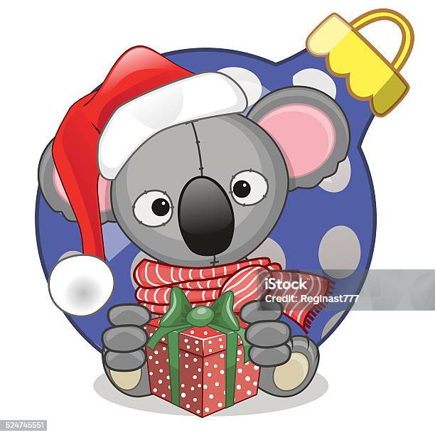 Koala In A Santa Hat Stock Illustration - Download Image Now - Animal, Animal Hair, Animal Themes