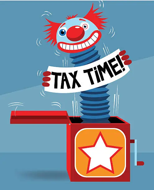 Vector illustration of Tax Jack in the Box