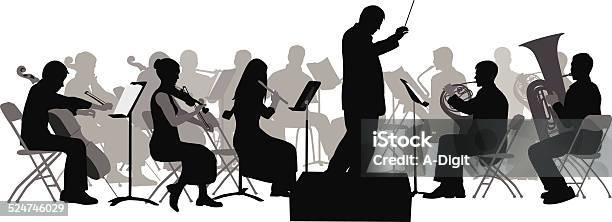 Allegretto Stock Illustration - Download Image Now - Orchestra, Classical Music, In Silhouette