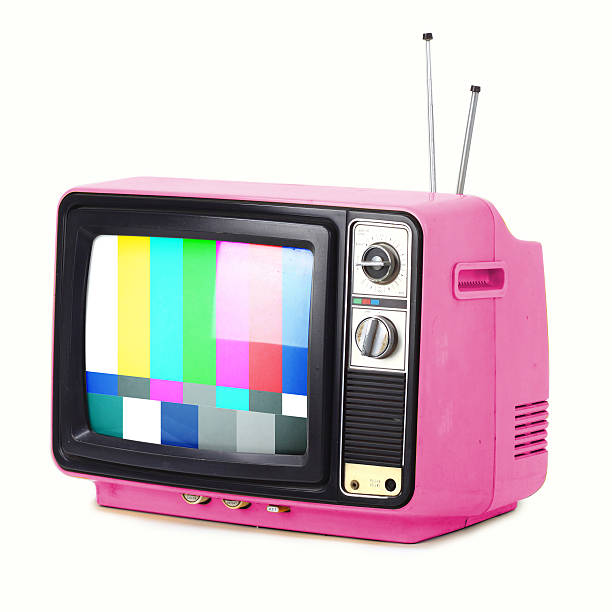 istock Vintage style old television isolated on white background. 524746201
