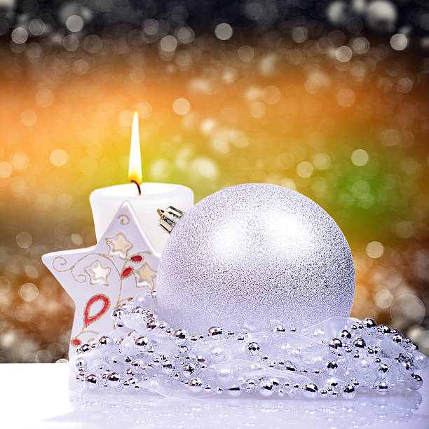 istock Christmas background with balls and candle 524775283