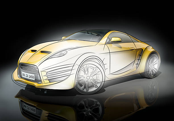istock Concept car sketch. Original car design. 524776417